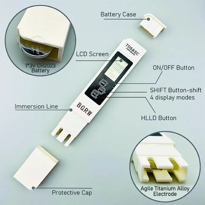 💖Father's Day - 2025 All-New 4 in 1 Tds Meter Digital Water Tester